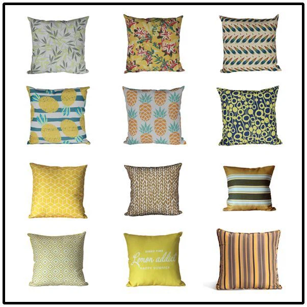 yellow outdoor pillows